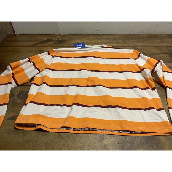 Cakeworthy Inside Out Shirt Womens XL Orange Anxiety Striped Rugby Disney Pixar - Picture 14 of 14
